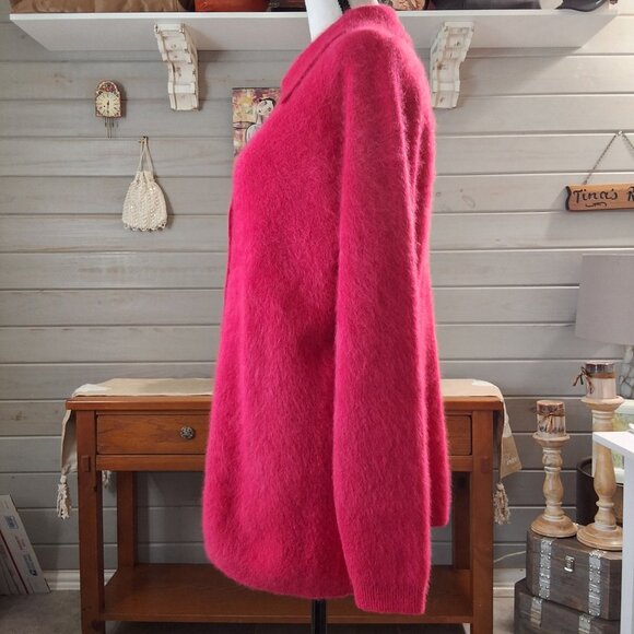 Vintage GiGi Womens Red Mohair Button Down Cardigan Sweater XL Cozycore - Picture 4 of 7